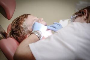 Picture of a child getting dental sealants